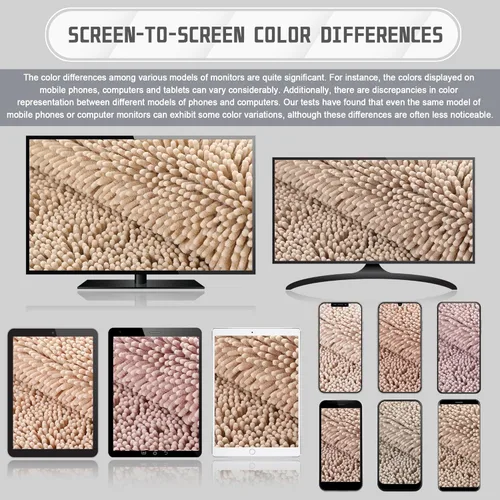 Vista 3 de Yimobra Tapetes de baño lavables, de chenilla súper suave y absorbente, para suelo y alfombra, de secado rápido, antideslizante, para bañera y Beige