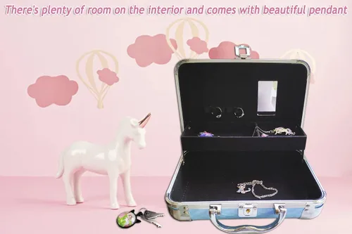Vista 6 de Joyero de unicornio para niñas dos regalos de unicornio para niñas caja de joyería de unicornio de princesa y colgante de unicornio cajas de joyería