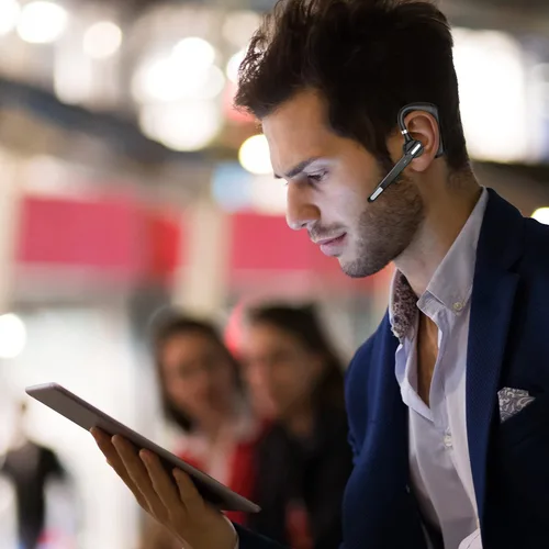 Vista 7 de Auriculares Bluetooth V5.0, auricular Bluetooth inalámbrico 24 horas de llamadas HD, CVC8.0 con cancelación de ruido de doble micrófono, manos