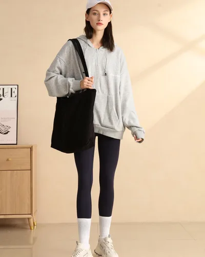 Vista 3 de Bolso de pana Iioscre para mujeres, bolsos hobo con cierre de cremallera, bolsos de hombro casuales de gran capacidad con bolsillos interiores