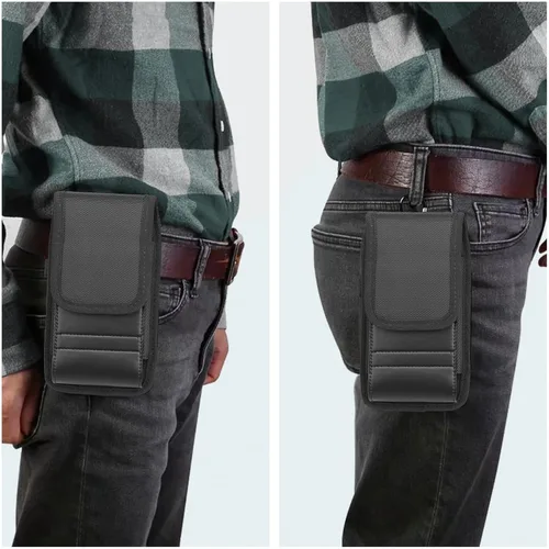 Vista 7 de Funda universal de nylon vertical para teléfono celular con clip de cinturón y gancho - XL