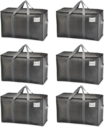 Vista 22 de VENO - Paquete de mudanzas, cajas de almacenamiento para embalaje universitario con tapas alternativas, para dormitorio, extragrande, asas