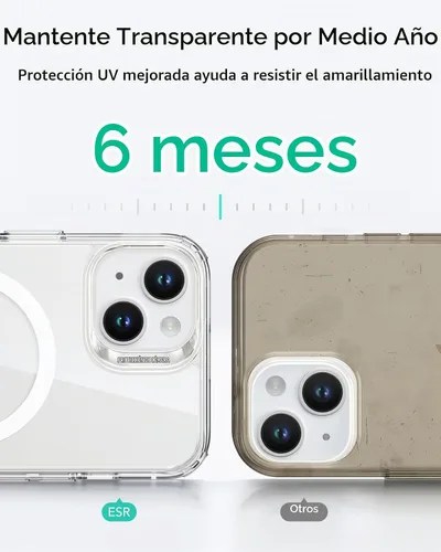 Vista 2 de ESR para iPhone 14 Plus Funda, Funda Magnética Compatible con MagSafe, Protección Anti-impactos de Grado Militar, Funda Transparente Magnética