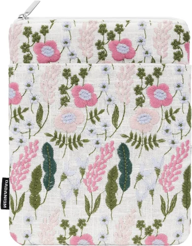 Vista 10 de Dadanism Manga acolchada de flores bordadas de 6-7 pulgadas para lector Beige floral