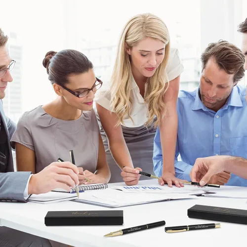 Vista 7 de PerKoop Juego de 30 Bolígrafos de Agradecimiento para Apreciación de Empleados con Citas Inspiradoras Grabadas con Caja para Acción de Gracias