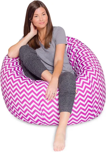 Vista 67 de Posh Creations - Sillón puff para niños, adolescentes y adultos, incluye funda extraíble y lavable a máquina, tamaño mediano de 27 pulgadas, lona
