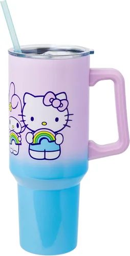 Vista 18 de Silver Buffalo Betty Boop Core - Vaso de acero inoxidable con tapa para pajilla, tapa, popote y asa, 40 onzas