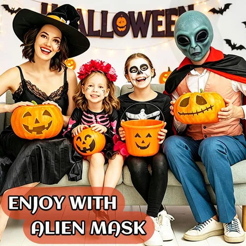 Vista 2 de Alien Mask, Scary Full Face Mask for Halloween Cosplay Costume Party Props