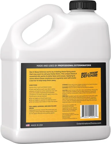 Vista 2 de Exterminator's Choice Bee Exterminator & Wasp Defense – 125 onzas líquidas con aroma a canela – Fórmula de aceite esencial natural que mantiene a