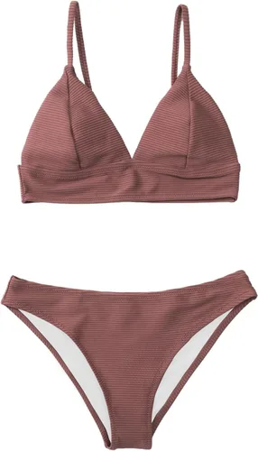 Vista 7 de CUPSHE - Conjunto de traje de baño de dos piezas, bikini sexy, unicolor, con forma triangular, para mujer