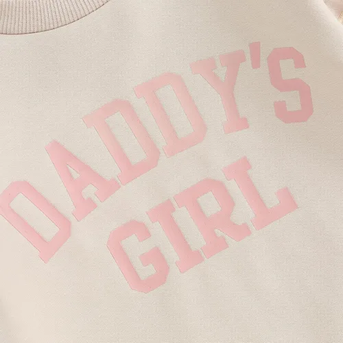 Vista 6 de Daddys Girl Toddler Baby Clothes Sweatshirt Pullover Top Jogger Pants Fall Winter Infant 2pcs Outfits