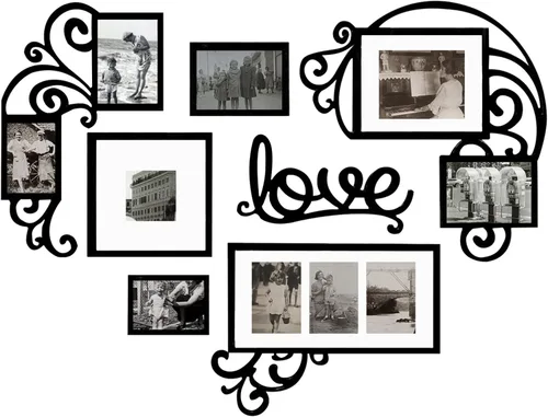 Vista 5 de HELLO LAURA - Marco de Fotos Collage Grande para Colgar en la Pared Marcos de Fotos Elegante Marco de Collage de Corazón Regalos para Familia