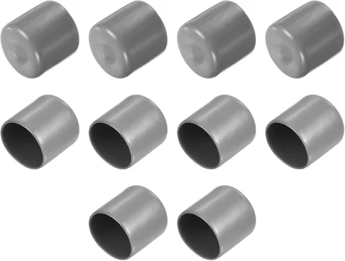 Vista 210 de uxcell 10 tapas de goma para extremos de 0.591 in de identificación, tapa de extremo redondo, protectores de rosca de tornillo, color negro
