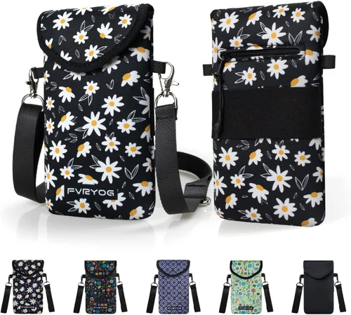 Vista 39 de Funda de neopreno para teléfono con correa cruzada y correa elástica Bear Woodland