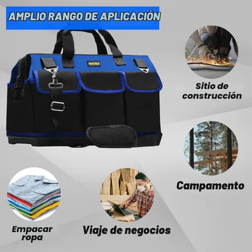 Vista 6 de FASTECH Bolsa de herramientas inferior de 20 pulgadas con boca ancha para almacenamiento de herramientas, portador y organizador, bolsa