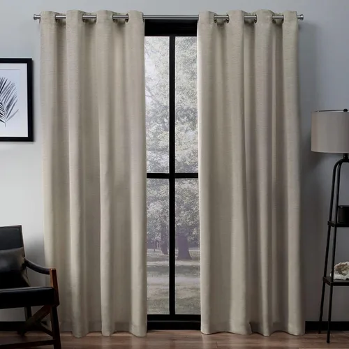 Vista 9 de Exclusive Home Curtains Virenze par de paneles de cortinas para ventanas de seda de imitación