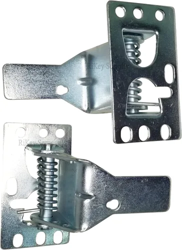 Vista 8 de Kit universal de cerradura de puerta de garaje con pestillo de resorte y manija con llave