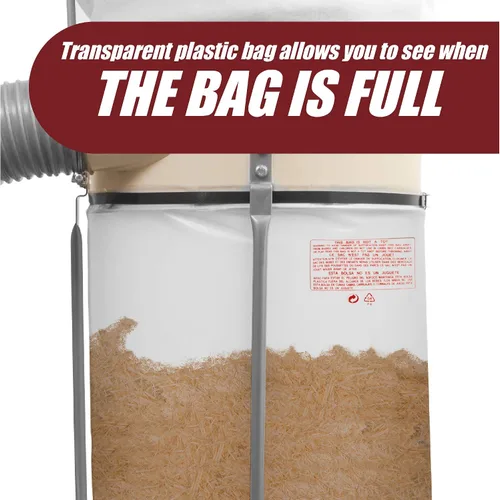 Vista 10 de Peachtree Woodworking Supply Bolsa de repuesto para colector de polvo de plástico transparente
