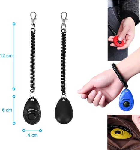 Vista 6 de Diyife Clicker de entrenamiento para perros, [4 piezas, multicolor] Clicker para perros para entrenamiento, entrenamiento de perros con correa