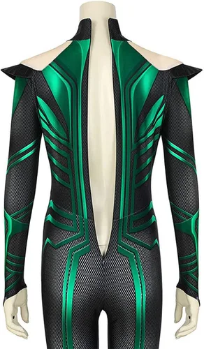 Vista 5 de Masfrida Disfraz de Hela para niños, overol de cosplay con capa para niñas, traje de Halloween