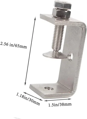Vista 2 de Abrazadera C de acero inoxidable 304 de 2.559 in resistente abrazadera C para carpintería edificio de tigre, abrazadera ajustable de apertura