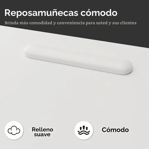 Vista 7 de Nail Tech - Escritorio de uñas para Nail Tech de 47 pulgadas, mesa de manicura con cajones/almohadilla de muñeca/ruedas bloqueables, estación