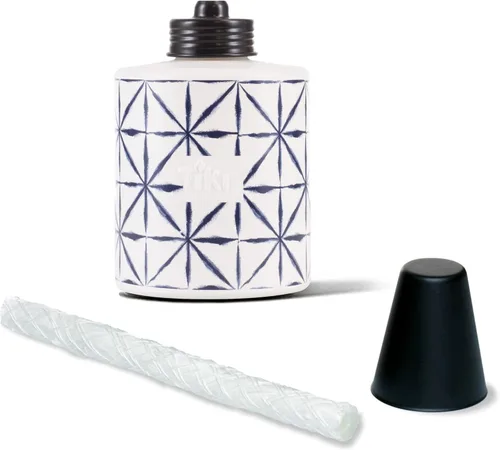 Vista 7 de TIKI Antorchas de mesa de vidrio con teñido anudado, paquete de 3, antorchas decorativas de TIKI para exteriores, para patio, patio trasero