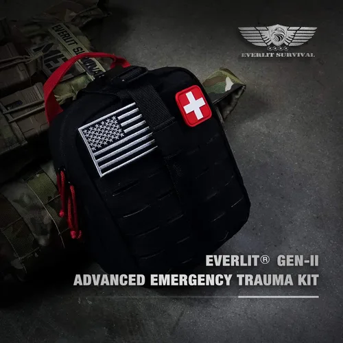Vista 3 de EVERLIT Kit avanzado de trauma, torniquete CAT GEN-7, compatible con TCCC, bolsa táctica IFAK de combate militar con férula de 36 pulgadas de nylon