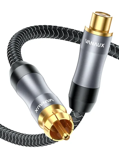 Vista 8 de VANAUX Cable RCA Y Splitter de 1 macho a 2 hembras, cable RCA/Phono, cable de extensión de audio coaxial y video, adaptador chapado en oro