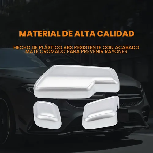 Vista 2 de Compatible con Mercedes Benz, Accesorios de Cubierta de Botón de Ajuste de Asiento de Puerta, Calcomanías de Botones de Ajuste de Asiento para Clase