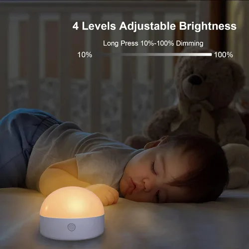 Vista 3 de BLUEYE Luz nocturna, sin BPA, control remoto, colores 3CCT, batería de 2000 mAh, botón manual, sin parpadeo para niños, bebé, guardería, pequeña