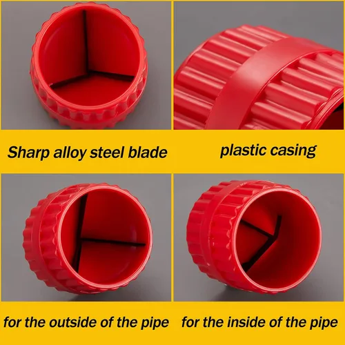 Vista 3 de 2 piezas de tubos de escariador interior y exterior, herramienta de chaflán de tubería de desbarbado para tubos de PVC PPR cobre latón aluminio Negro