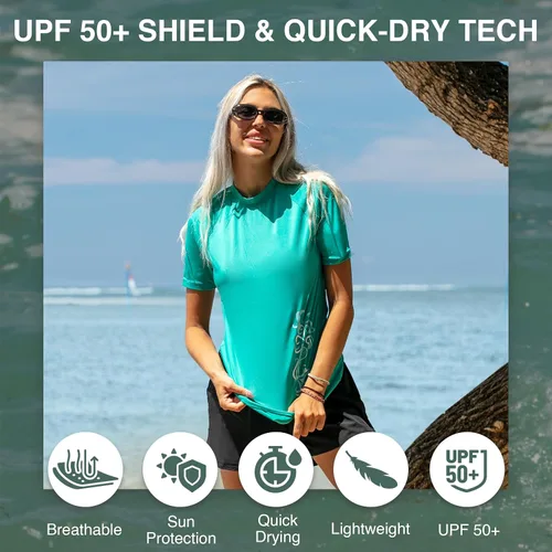 Vista 2 de Kanu Surf Camiseta de manga corta Breeze UPF 50 para mujer