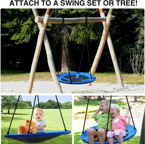 Vista 7 de RedSwing Columpio para niños en interiores y exteriores, columpio redondo grande de 43/40 pulgadas, ideal para árboles, columpios, patio trasero