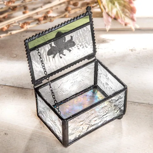 Vista 4 de J Devlin -Bee - Caja de cristal para joyas de recuerdo, pequeñas cajas decorativas - Caja 753