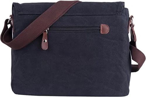 Vista 4 de HuaChen Vintage Canvas Messenger Bag,Travel Shoulder Satchel Unisex Crossbody Purse Bookbag for 14 Inch Laptop