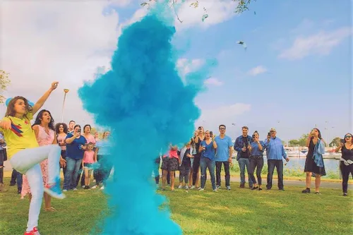 Vista 4 de Balón de fútbol de revelación de género con polvo rosa y azul