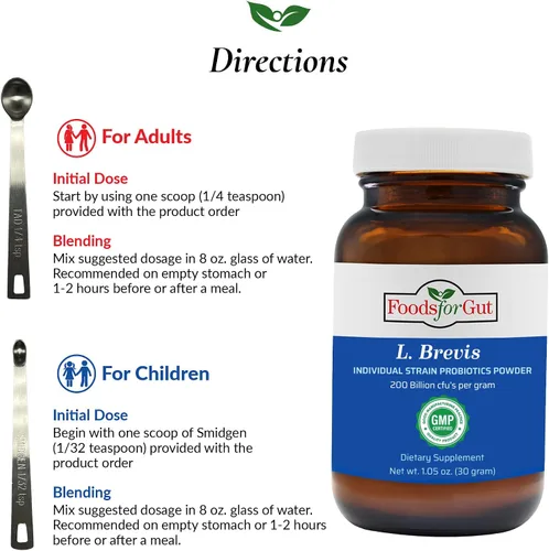 Vista 5 de Lactobacillus Brevis Probiotic Powder 200 mil millones de UFC Fabricado en Estados Unidos Directo del fabricante Sin almacenamiento