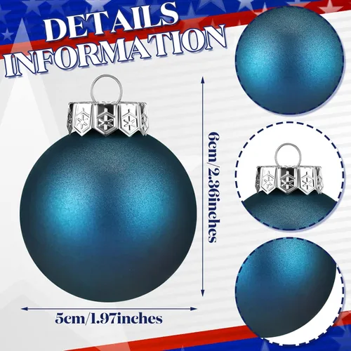Vista 3 de Leitee Bola colgante de Navidad patriótica para árbol de Navidad, adorno de Navidad, decoración de boda, bola para colgar para árbol de Navidad