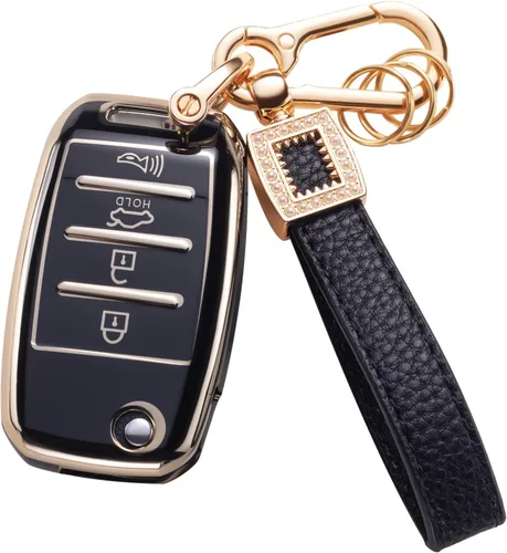 Vista 18 de Funda para llavero Benz, cordón de cuero con protección para llave inteligente, compatible con Clase A, Clase C, Clase G, Clase E y Clase S 2017-2021