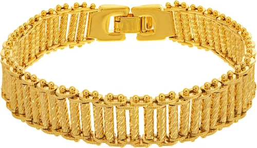 Vista 6 de LIFETIME JEWELRY Pulsera Riccio Bar chapada en oro real de 24 quilates para mujeres y hombres (0.394 in y 0.512 in)