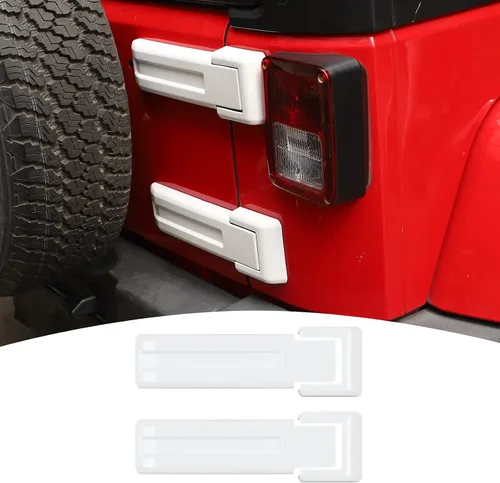 Vista 13 de Cubiertas de bisagras de compuerta trasera, accesorios de moldura para Jeep Wrangler JK JKU y Unlimited 2007-2018 (Rosa)