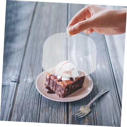Vista 6 de SHOWERORO 2 cubiertas acrílicas para tartas, cúpulas de postre multifuncionales, protector de alimentos reutilizable para uso diario para fiestas