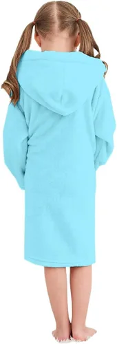 Vista 5 de Umeyda Girls Fleece Hooded Robes, Warm Printed Bath Robe for Kids Soft Fuzzy Bathrobe for Gifts, 1-12 Years