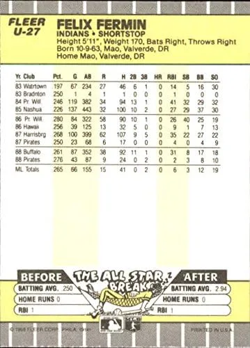 Vista 2 de 1989 Fleer Update #27 Felix Fermin