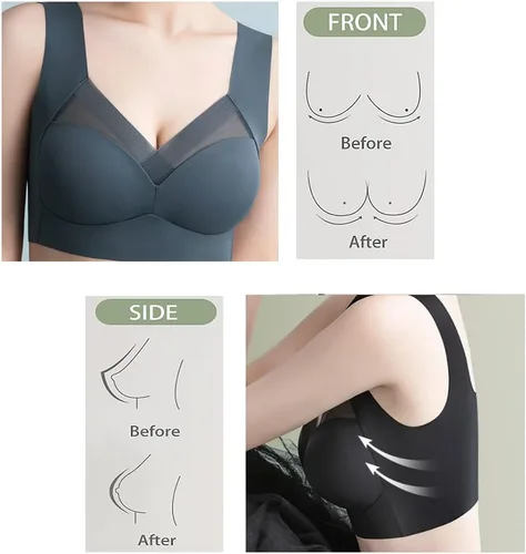 Vista 3 de Wmbra - Brasier corrector de postura Wmbra, corrección de postura, brasier cruzado ergonómico sin aros para el verano