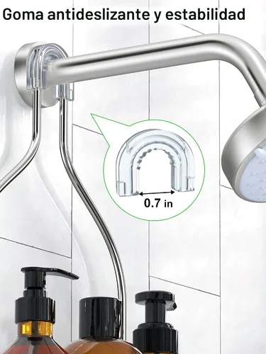 Vista 5 de SMARTAKE Organizador colgante para cabezal de ducha, organizador de estante de ducha de baño a prueba de óxido, acero inoxidable SUS201 sobre