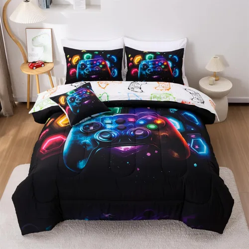 Vista 19 de Aimuan Gamer Gaming Juegos de Ropa de Cama Juegos de Edredón 3D Gamepad para Niños Consola de Juegos Botones de Acción Novedoso Controlador de Juego