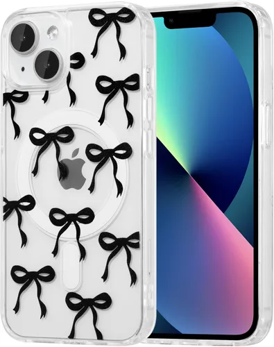 Vista 85 de UEEBAI - Funda magnética para iPhone 11, diseño de lazo, compatible con MagSafe, funda transparente delgada inalámbrica, antiamarilleo, a prueba