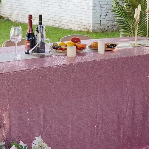 Vista 78 de Mantel de lentejuelas de 60 x 102 pulgadas, azul bebé, para boda, fiesta, despedida de soltera, rectangular
